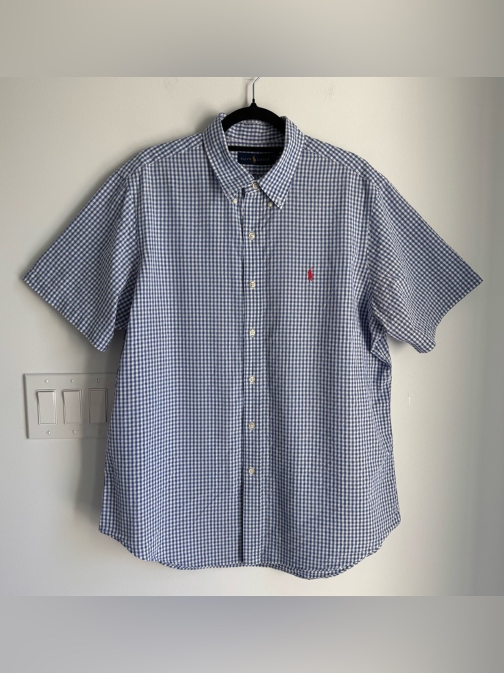 Polo Ralph Lauren Men's Gingham Shirt Button Front XL Short Sleeve Preppy